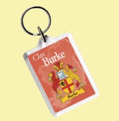 Burke Coat of Arms Irish Family Name Acryllic Key Ring Set of 3