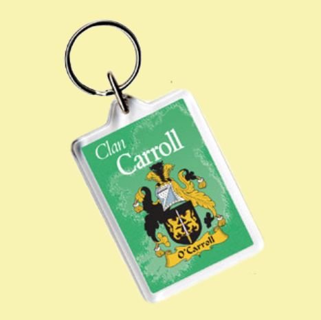 Image 0 of Carroll Coat of Arms Irish Family Name Acryllic Key Ring Set of 5