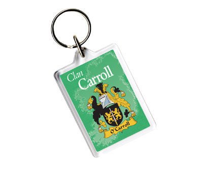 Image 1 of Carroll Coat of Arms Irish Family Name Acryllic Key Ring Set of 5