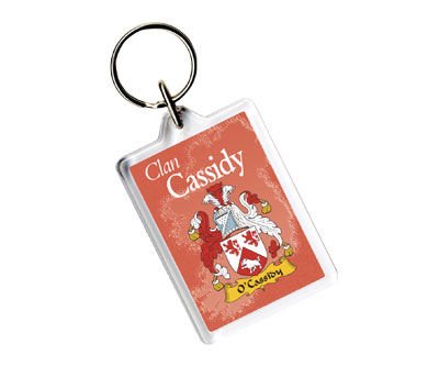 Image 1 of Cassidy Coat of Arms Irish Family Name Acryllic Key Ring Set of 3