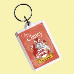 Clancy Coat of Arms Irish Family Name Acryllic Key Ring Set of 3