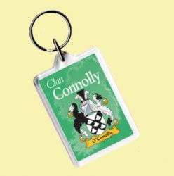 Connolly Coat of Arms Irish Family Name Acryllic Key Ring Set of 3