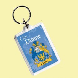 Dunne Coat of Arms Irish Family Name Acryllic Key Ring Set of 3