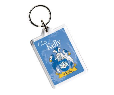 Image 1 of Kelly Coat of Arms Irish Family Name Acryllic Key Ring Set of 3