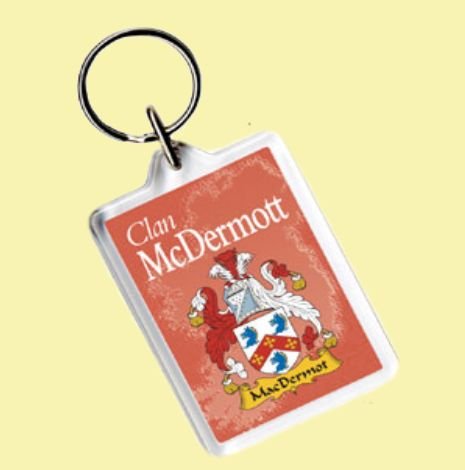 Image 0 of McDermott Coat of Arms Irish Family Name Acryllic Key Ring Set of 5