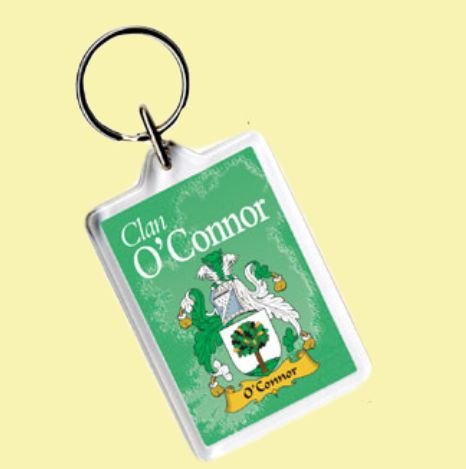 Image 0 of O'Connor Coat of Arms Irish Family Name Acryllic Key Ring Set of 3