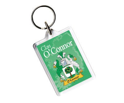 Image 1 of O'Connor Coat of Arms Irish Family Name Acryllic Key Ring Set of 3