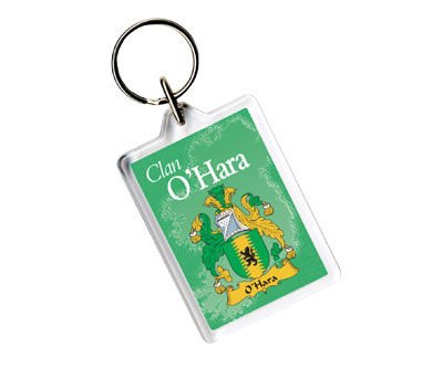 Image 1 of O'Hara Coat of Arms Irish Family Name Acryllic Key Ring Set of 5