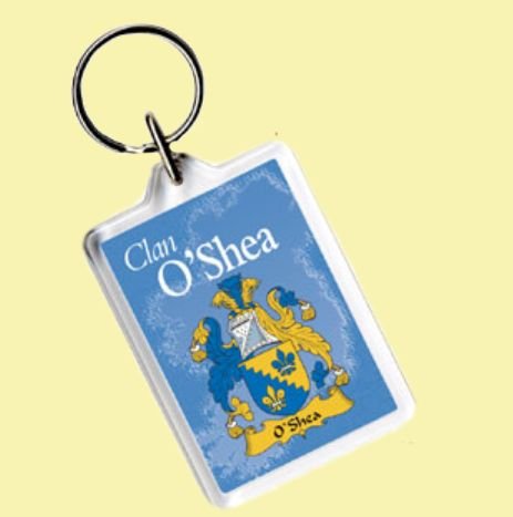 Image 0 of O'Shea Coat of Arms Irish Family Name Acryllic Key Ring Set of 5