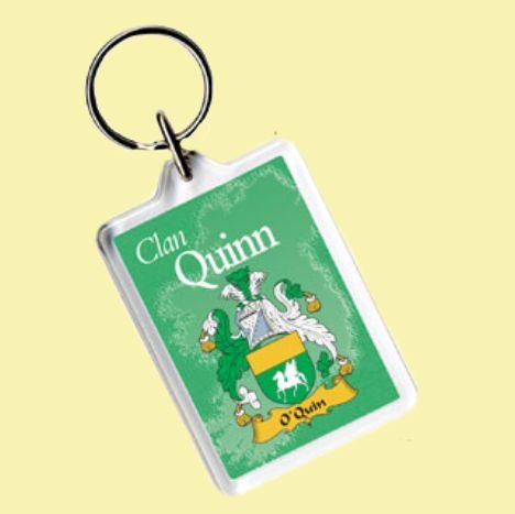 Image 0 of Quinn Coat of Arms Irish Family Name Acryllic Key Ring Set of 3