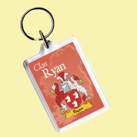 Image 0 of Ryan Coat of Arms Irish Family Name Acryllic Key Ring Set of 3