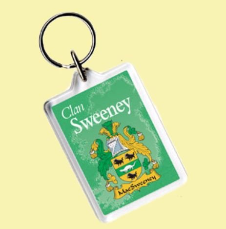 Image 0 of Sweeney Coat of Arms Irish Family Name Acryllic Key Ring Set of 5