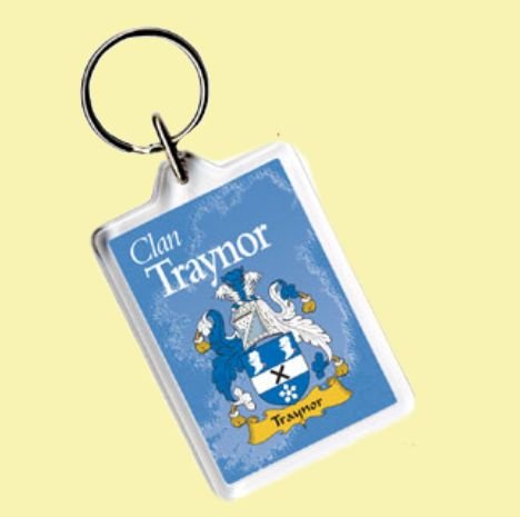 Image 0 of Traynor Coat of Arms Irish Family Name Acryllic Key Ring Set of 3