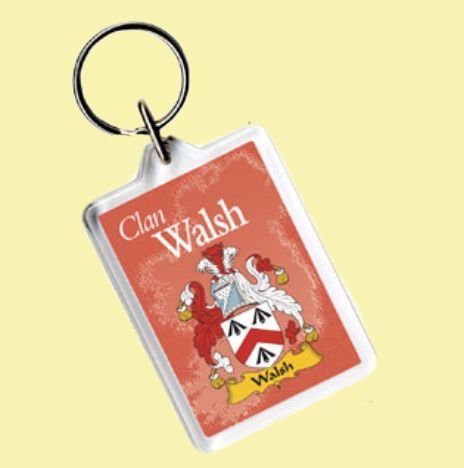 Image 0 of Walsh Coat of Arms Irish Family Name Acryllic Key Ring Set of 3