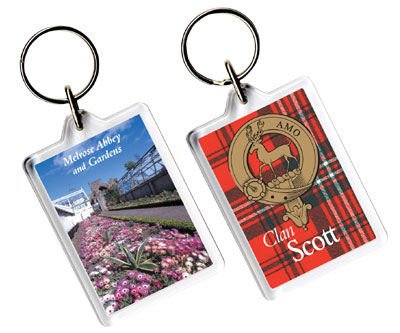 Image 1 of Scott Clan Badge Tartan Family Name Acryllic Key Ring Set of 5