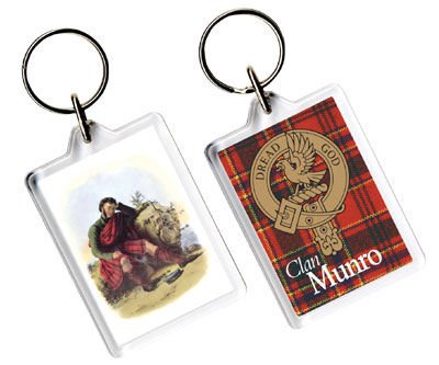 Image 1 of Munro Clan Badge Tartan Family Name Acryllic Key Ring Set of 5