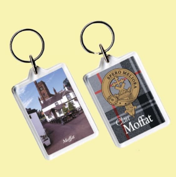 Image 0 of Moffat Clan Badge Tartan Family Name Acryllic Key Ring Set of 5