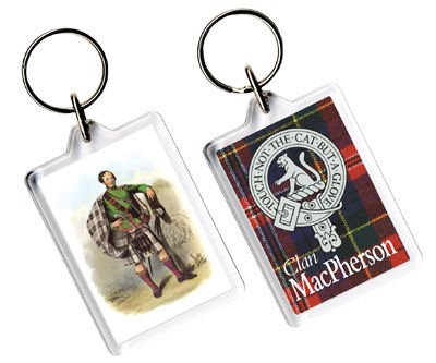 Image 1 of MacPherson Clan Badge Tartan Family Name Acryllic Key Ring Set of 5
