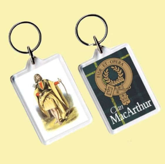 Image 0 of MacArthur Clan Badge Tartan Family Name Acryllic Key Ring Set of 3