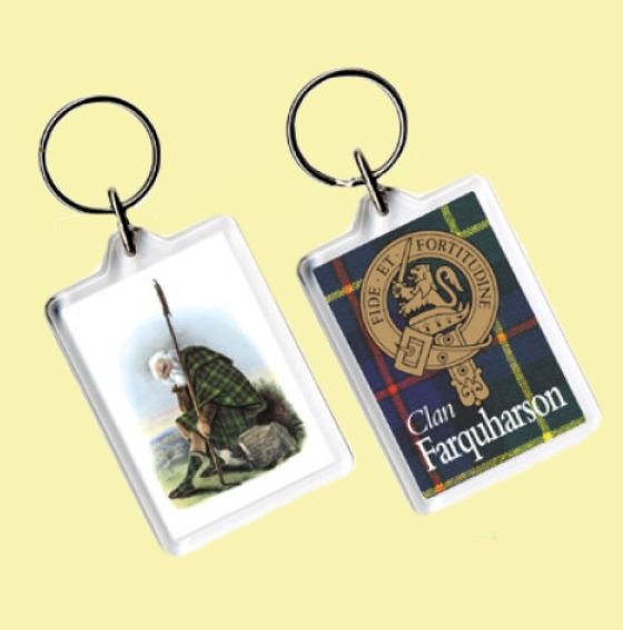 Image 0 of Farquharson Clan Badge Tartan Family Name Acryllic Key Ring Set of 3