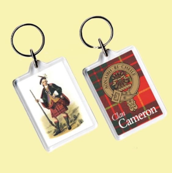 Image 0 of Cameron Clan Badge Tartan Family Name Acryllic Key Ring Set of 5