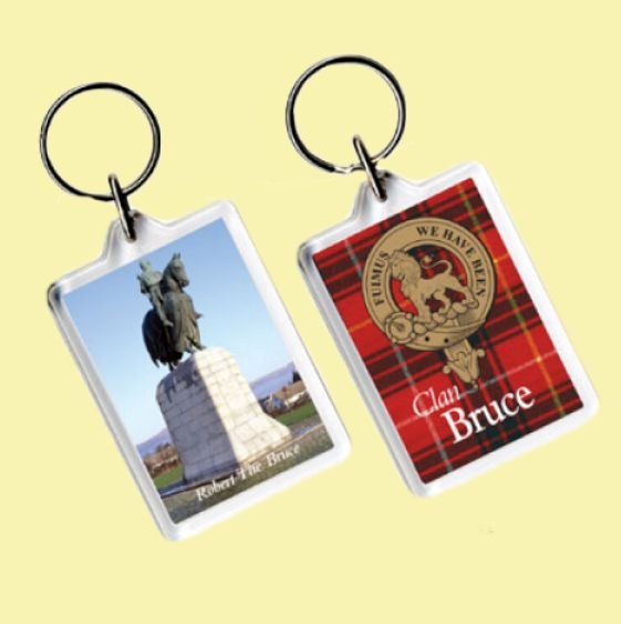 Image 0 of Bruce Clan Badge Tartan Family Name Acryllic Key Ring Set of 5