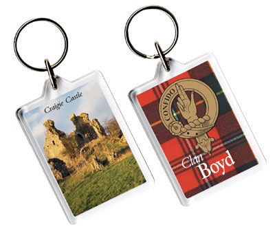 Image 1 of Boyd Clan Badge Tartan Family Name Acryllic Key Ring Set of 5