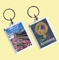 Armstrong Clan Badge Tartan Family Name Acryllic Key Ring Set of 3