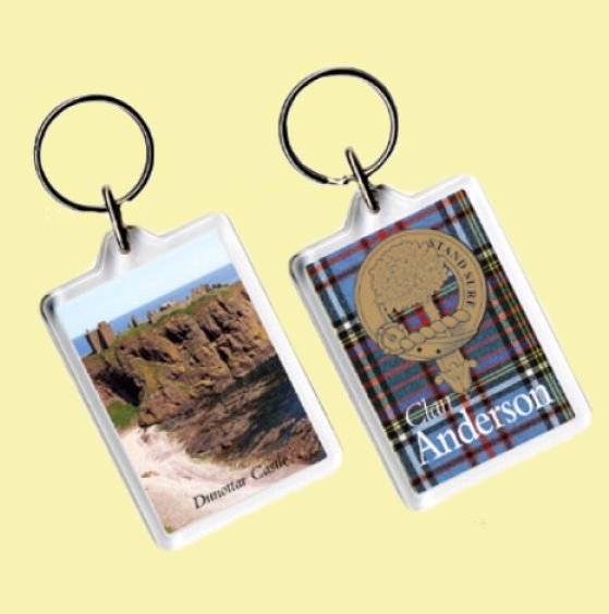 Image 0 of Anderson Clan Badge Tartan Family Name Acryllic Key Ring Set of 3
