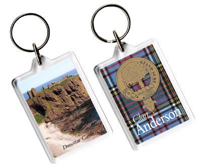 Image 1 of Anderson Clan Badge Tartan Family Name Acryllic Key Ring Set of 5