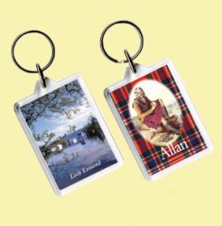 Allan Tartan Scottish Family Name Acryllic Key Ring Set of 3