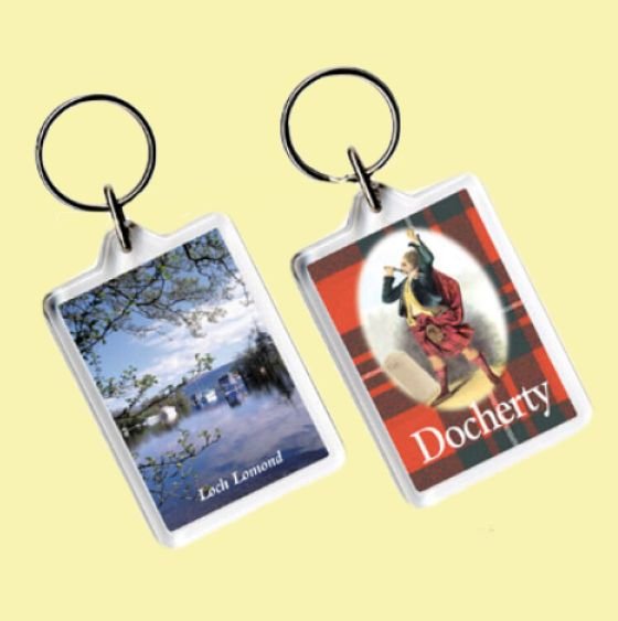 Image 0 of Docherty Tartan Scottish Family Name Acryllic Key Ring Set of 3