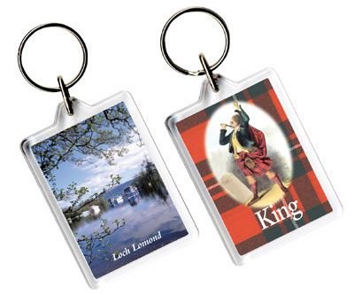 Image 1 of King Tartan Scottish Family Name Acryllic Key Ring Set of 3