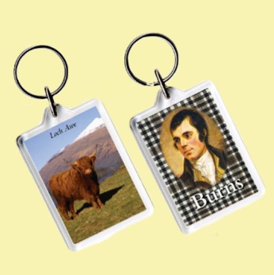 Image 0 of Burns Tartan Scottish Family Name Acryllic Key Ring Set of 3