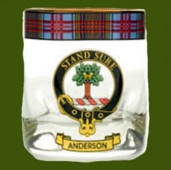 Anderson Clansman Crest Tartan Tumbler Whisky Glass Set of 2