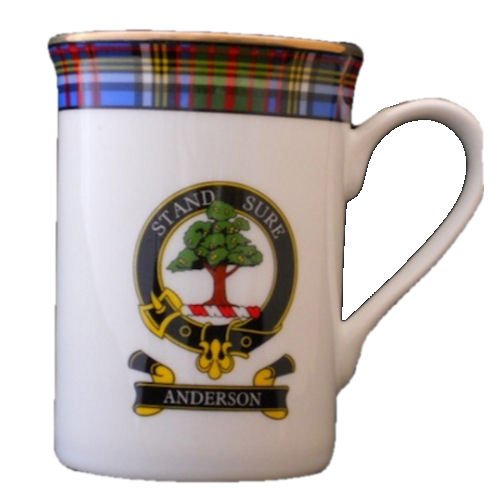 Image 1 of Anderson Balmoral Crest Tartan Bone China Mug Set of 2