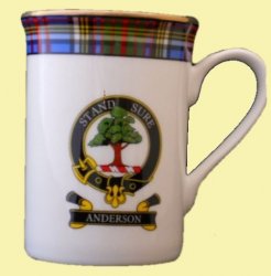 Anderson Balmoral Crest Tartan Bone China Mug Set of 2