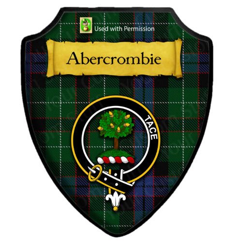 Image 2 of Abercrombie Modern Tartan Crest Wooden Wall Plaque Shield