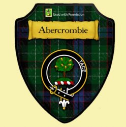 Abercrombie Modern Tartan Crest Wooden Wall Plaque Shield