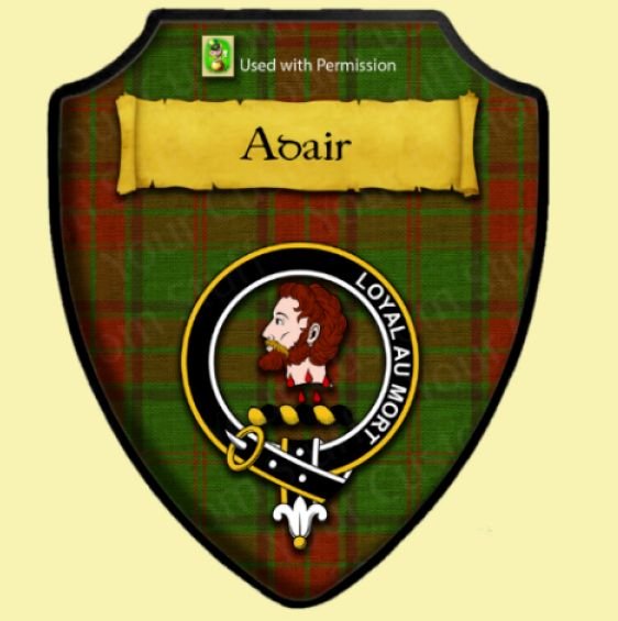 Image 0 of Adair Red Tartan Crest Wooden Wall Plaque Shield