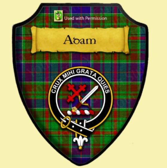 Image 0 of Adam Modern Tartan Crest Wooden Wall Plaque Shield