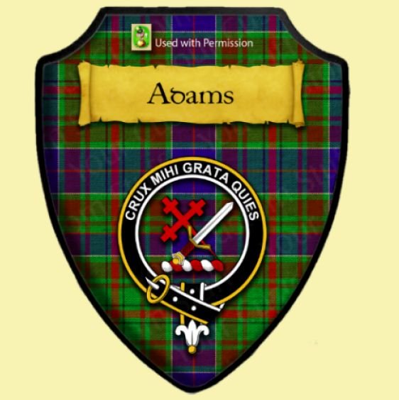 Adams Modern Tartan Crest Wooden Wall Plaque Shield