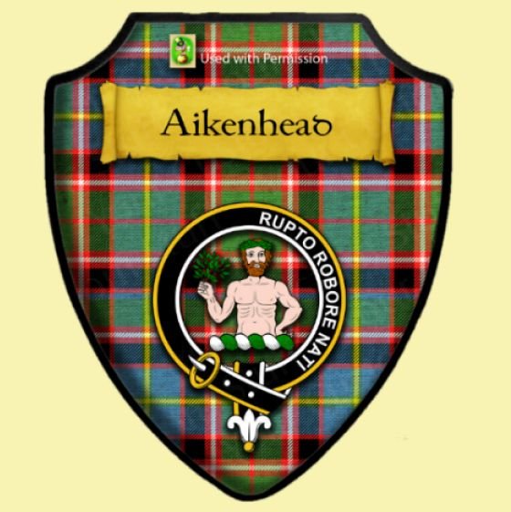 Image 0 of Aikenhead Tartan Crest Wooden Wall Plaque Shield