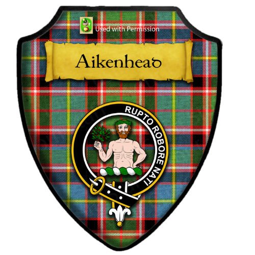 Image 2 of Aikenhead Tartan Crest Wooden Wall Plaque Shield