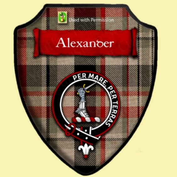 Alexander Brothers Tartan Crest Wooden Wall Plaque Shield