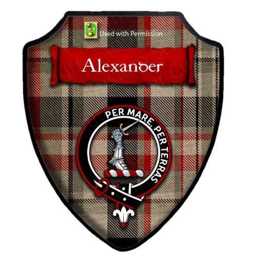 Image 2 of Alexander Brothers Tartan Crest Wooden Wall Plaque Shield