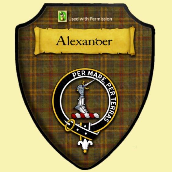 Image 0 of Alexander Tartan Crest Wooden Wall Plaque Shield