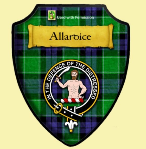 Image 0 of Allardice Tartan Crest Wooden Wall Plaque Shield