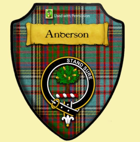 Image 0 of Anderson Ancient Tartan Crest Wooden Wall Plaque Shield