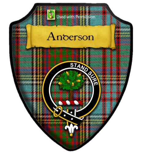 Image 2 of Anderson Ancient Tartan Crest Wooden Wall Plaque Shield